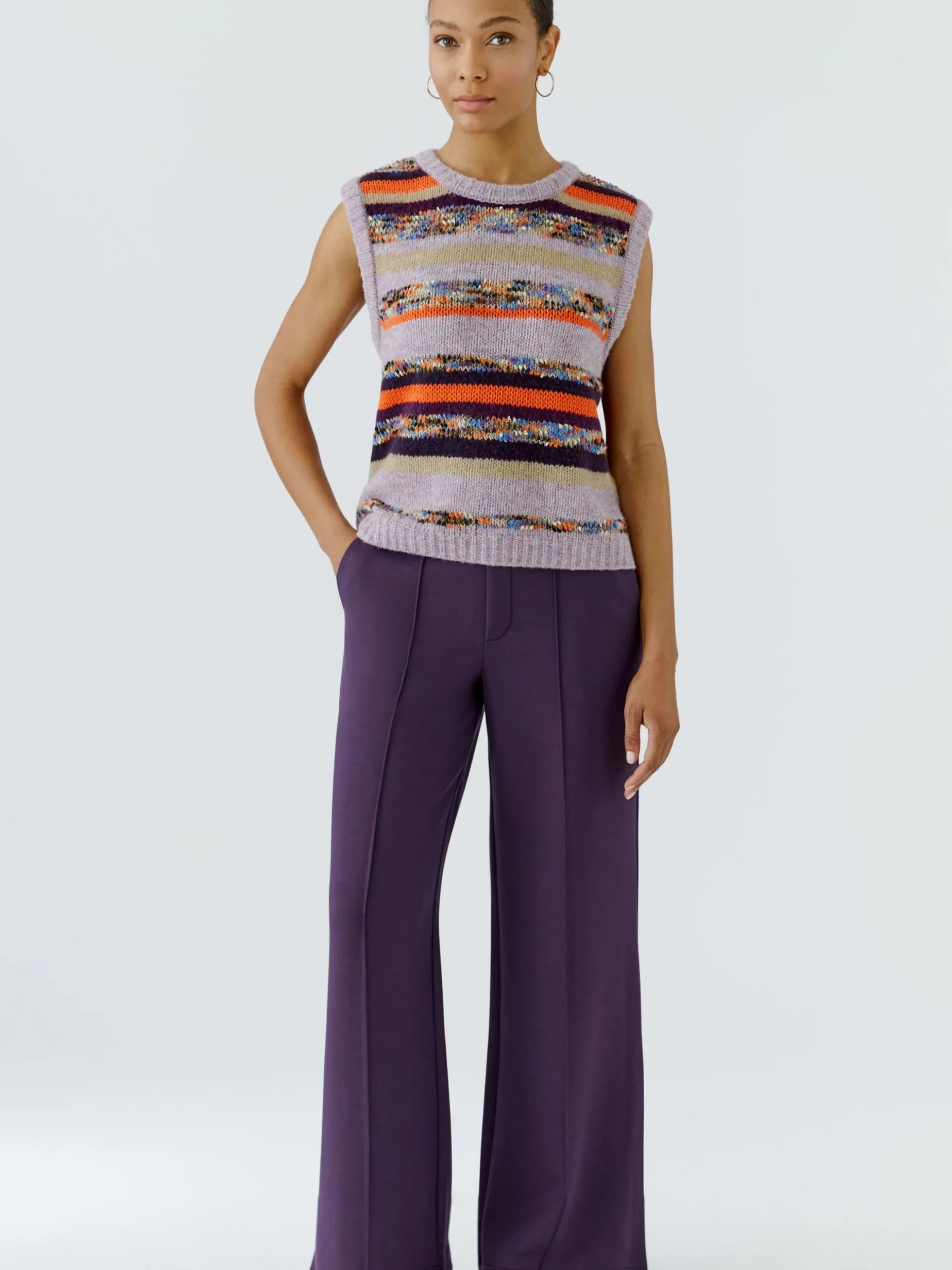 Oui Damen Hose in purple