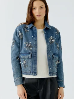 Oui Damen Jeansjacke in blau