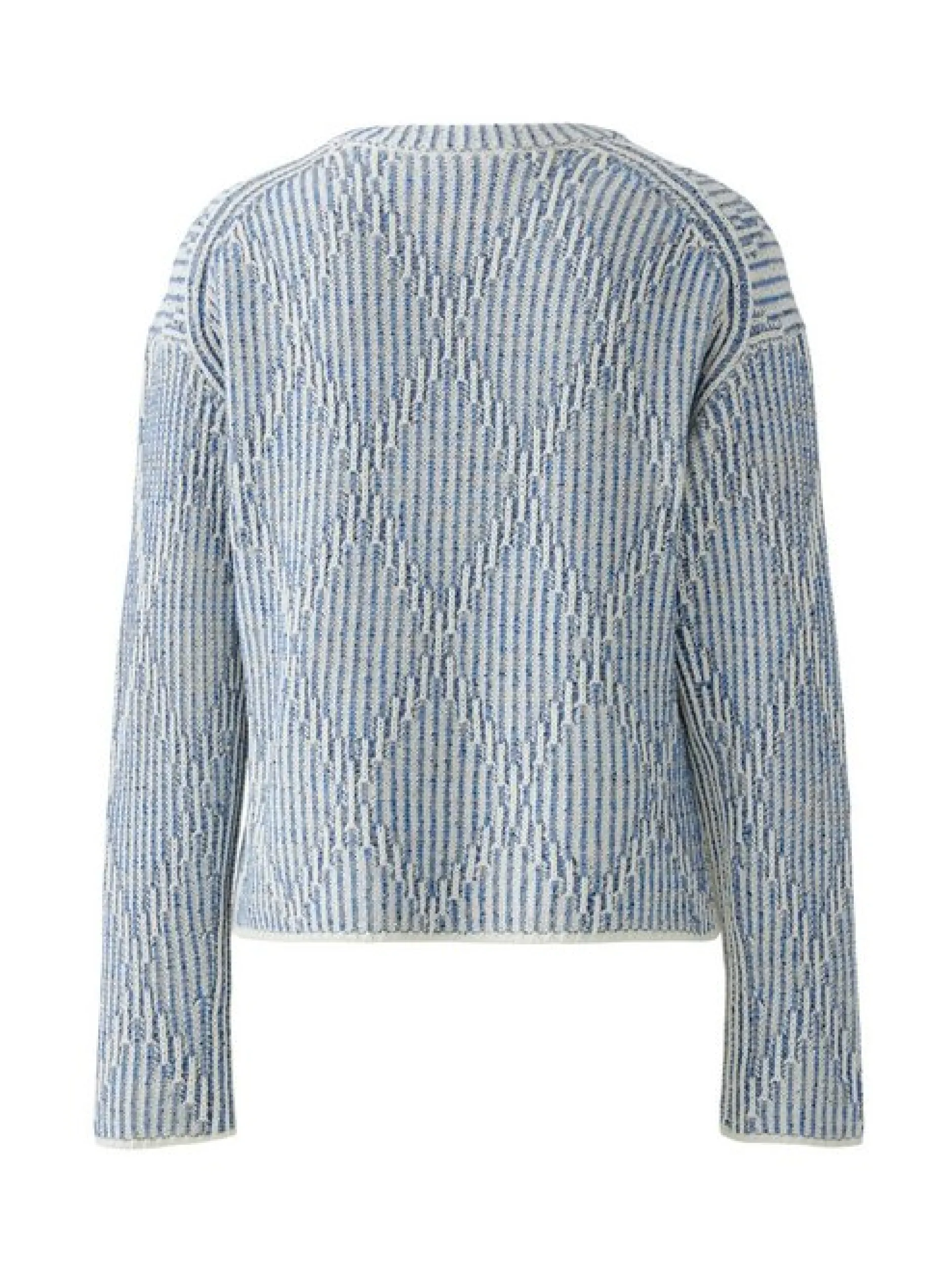 Oui Damen Pullover in hellblau weiß - Ärmel: langarm