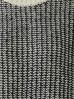 Oui Damen Pullover in weiß blau - Ausschnitt: Rundhals