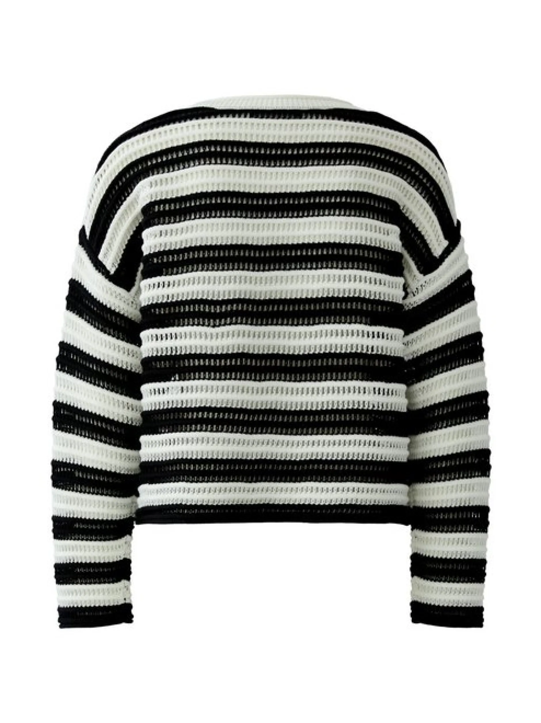 Oui Damen Pullover in weiß schwarz - Ärmel: langarm