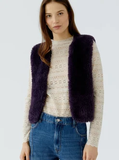 Oui Damen Strickweste in purple