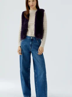 Oui Damen Strickweste in purple