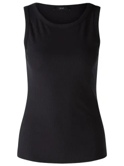Oui Damen Top in schwarz - Ausschnitt: Rundhals
