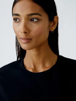 Oui Damen T-Shirt in schwarz - Ausschnitt: Rundhals