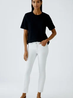Oui Damen T-Shirt in schwarz - Ausschnitt: Rundhals