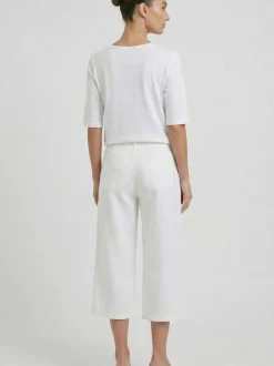 Oui Damen T-Shirt in weiß - Ausschnitt: Rundhals