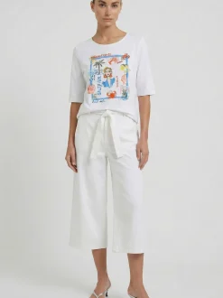 Oui Damen T-Shirt in weiß - Ausschnitt: Rundhals