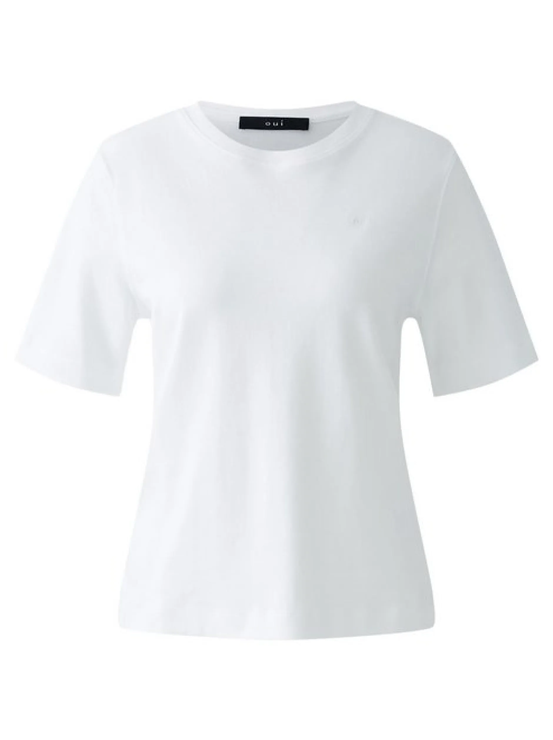 Oui Damen T-Shirt in weiß - Ausschnitt: Rundhals