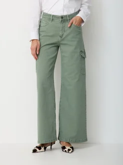 Paddock`s Damen Cargohose - Relaxed Fit in khaki