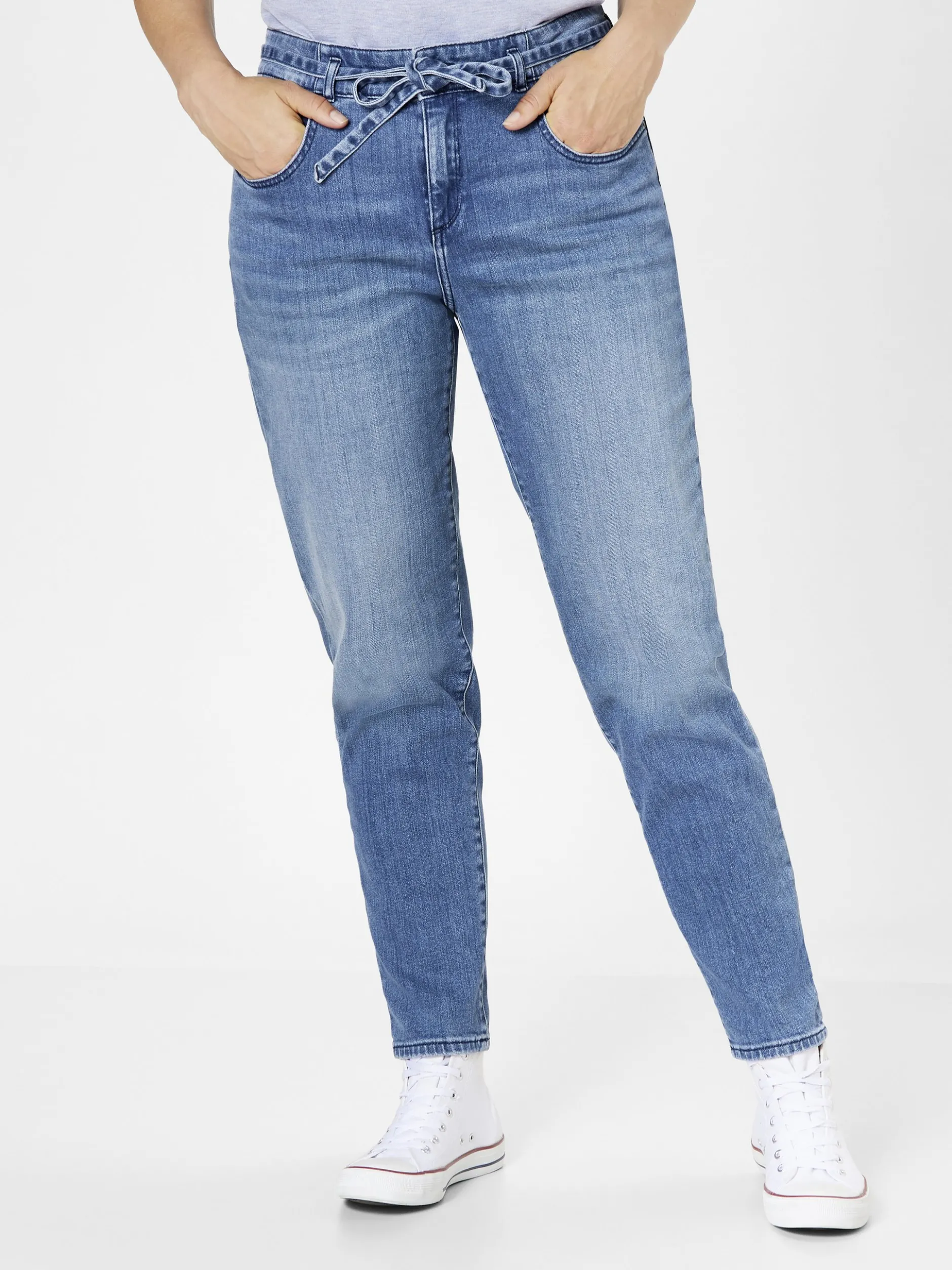 Paddock`s Damen 5-Pocket Hose - CARO Relaxed Fit in blau