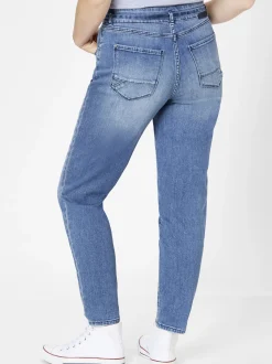 Paddock`s Damen 5-Pocket Hose - CARO Relaxed Fit in blau
