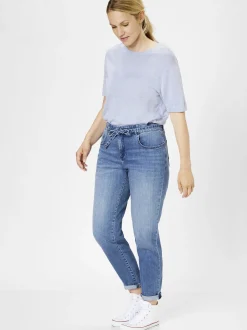 Paddock`s Damen 5-Pocket Hose - CARO Relaxed Fit in blau