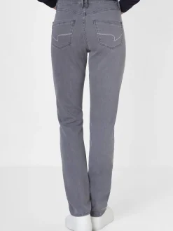Paddock`s Damen 5-Pocket Jeans - PAT Slim Fit in grau