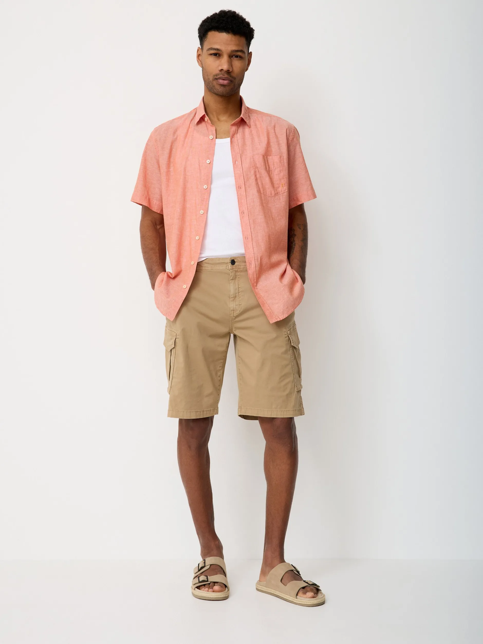 Paddock`s Herren Hemd - Regular Fit in orange