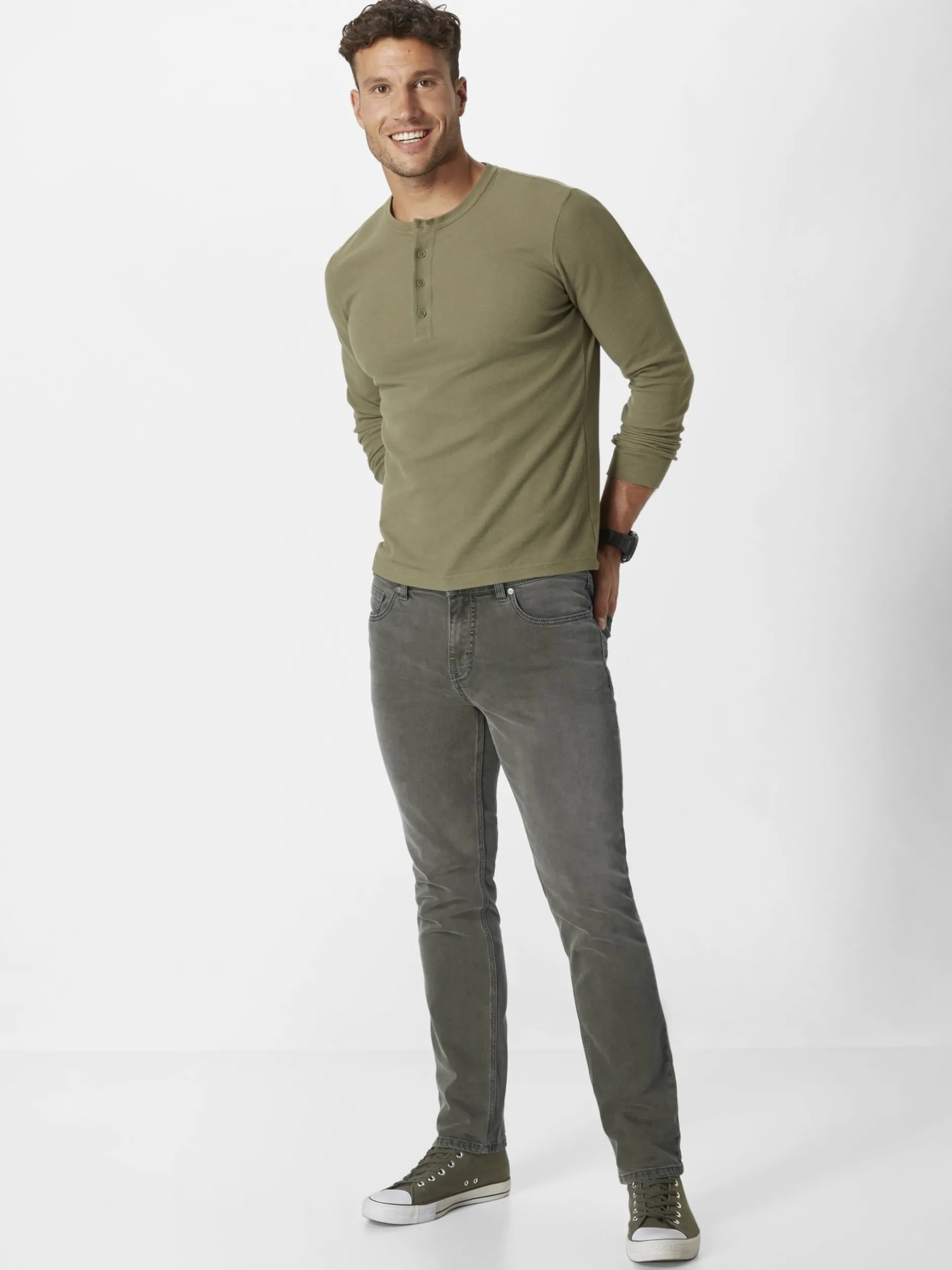 Paddock`s Herren 5-Pocket Jeans - PIPE Slim Fit in grau