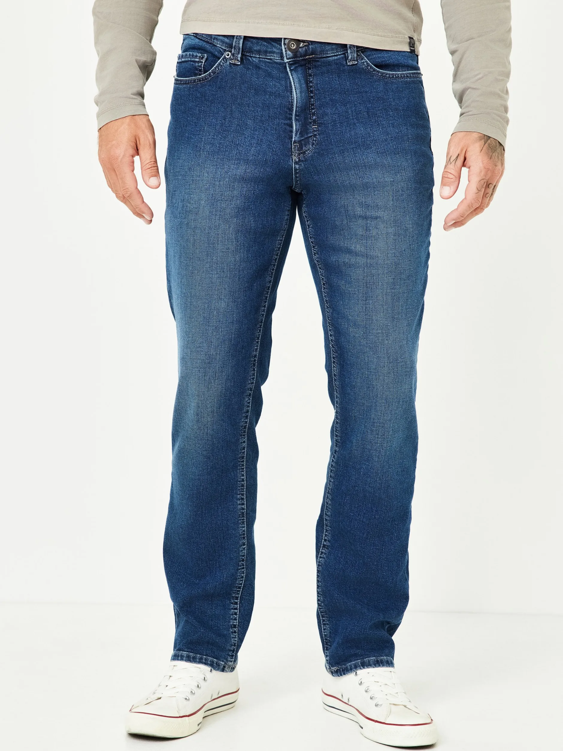 Paddock`s Herren 5-Pocket Jeans - PIPE Slim Fit in dark stone