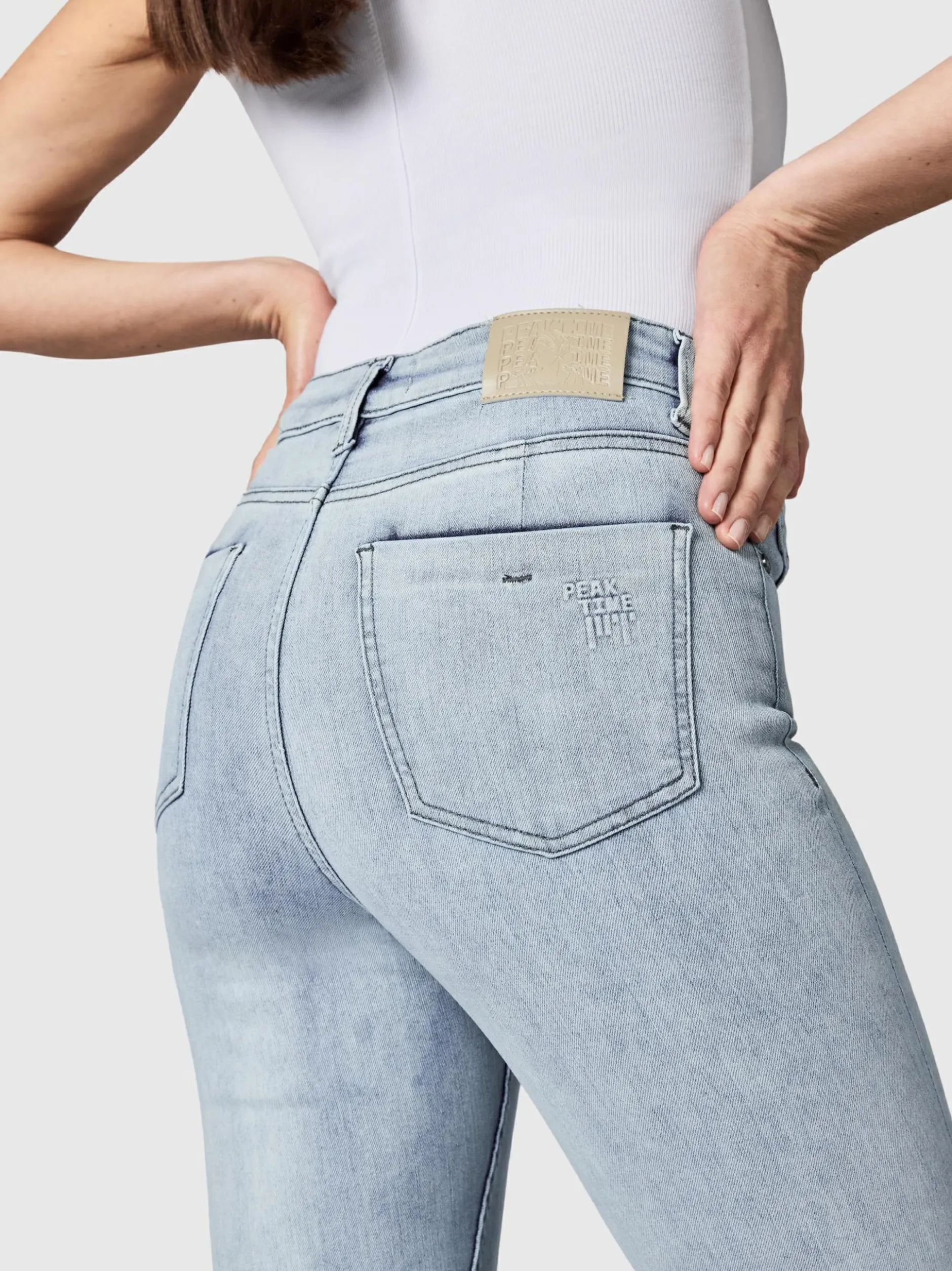 Peak Time Damen Skinny-fit-Jeans - Lunara in hellblau