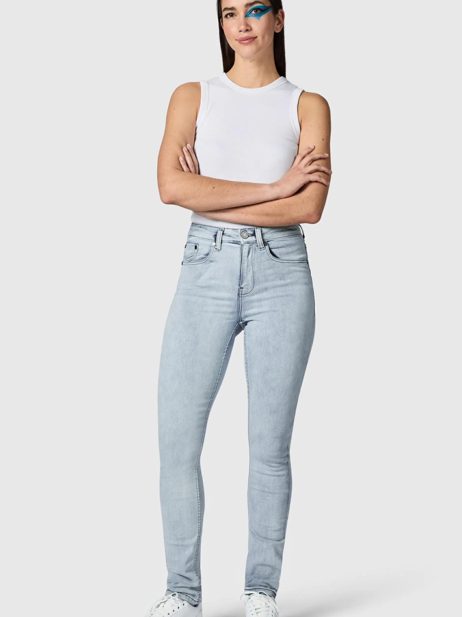 Peak Time Damen Skinny-fit-Jeans - Lunara in hellblau