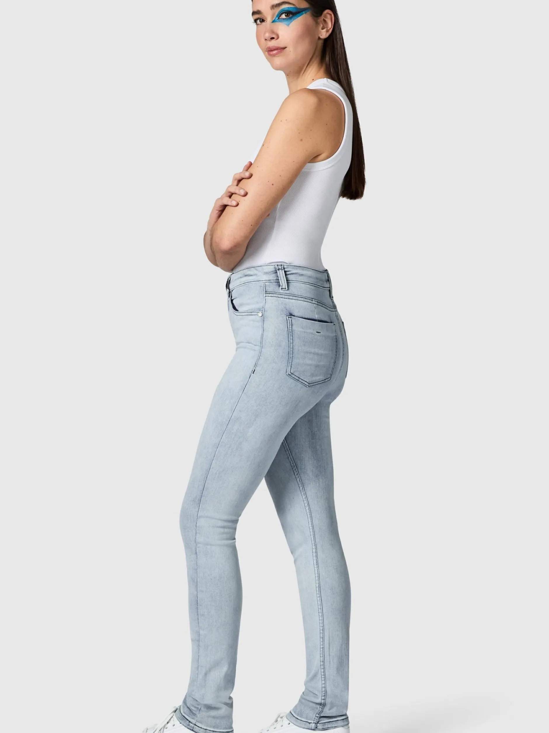 Peak Time Damen Skinny-fit-Jeans - Lunara in hellblau