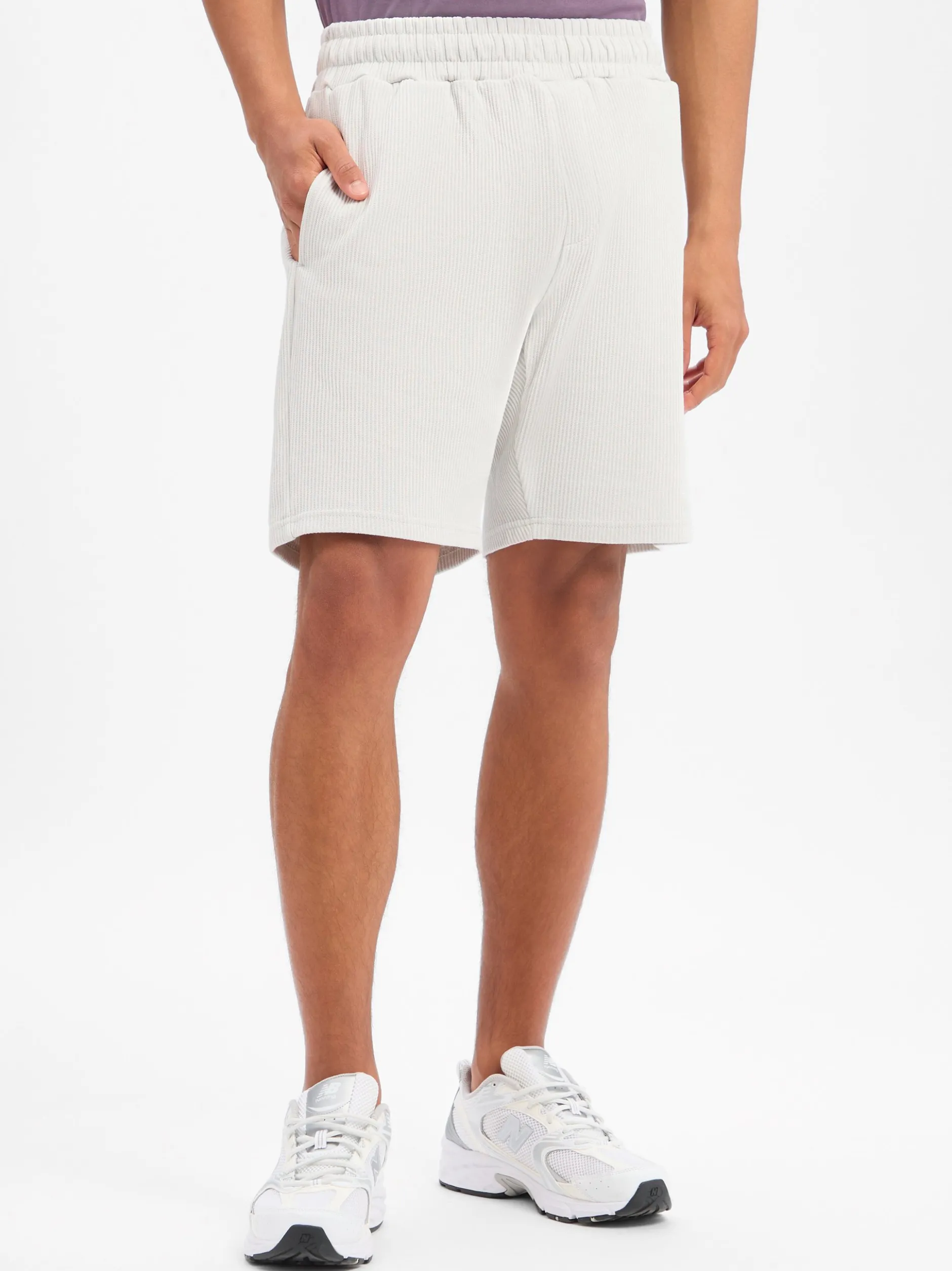 PEGADOR Herren Sweatshorts - Signar Heavy Rib in kitt