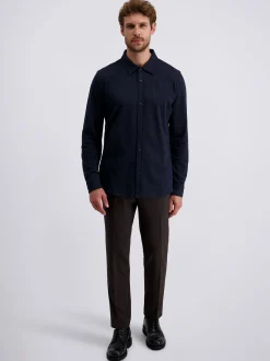 Pierre Cardin Herren Hemd in blau - Ausschnitt: Rundhals