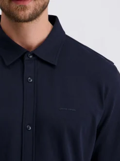 Pierre Cardin Herren Hemd in blau - Ausschnitt: Rundhals