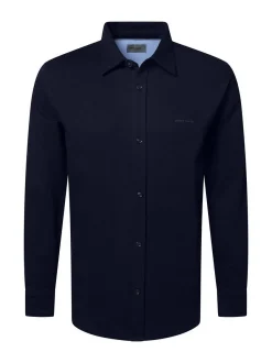 Pierre Cardin Herren Hemd in blau - Ausschnitt: Rundhals