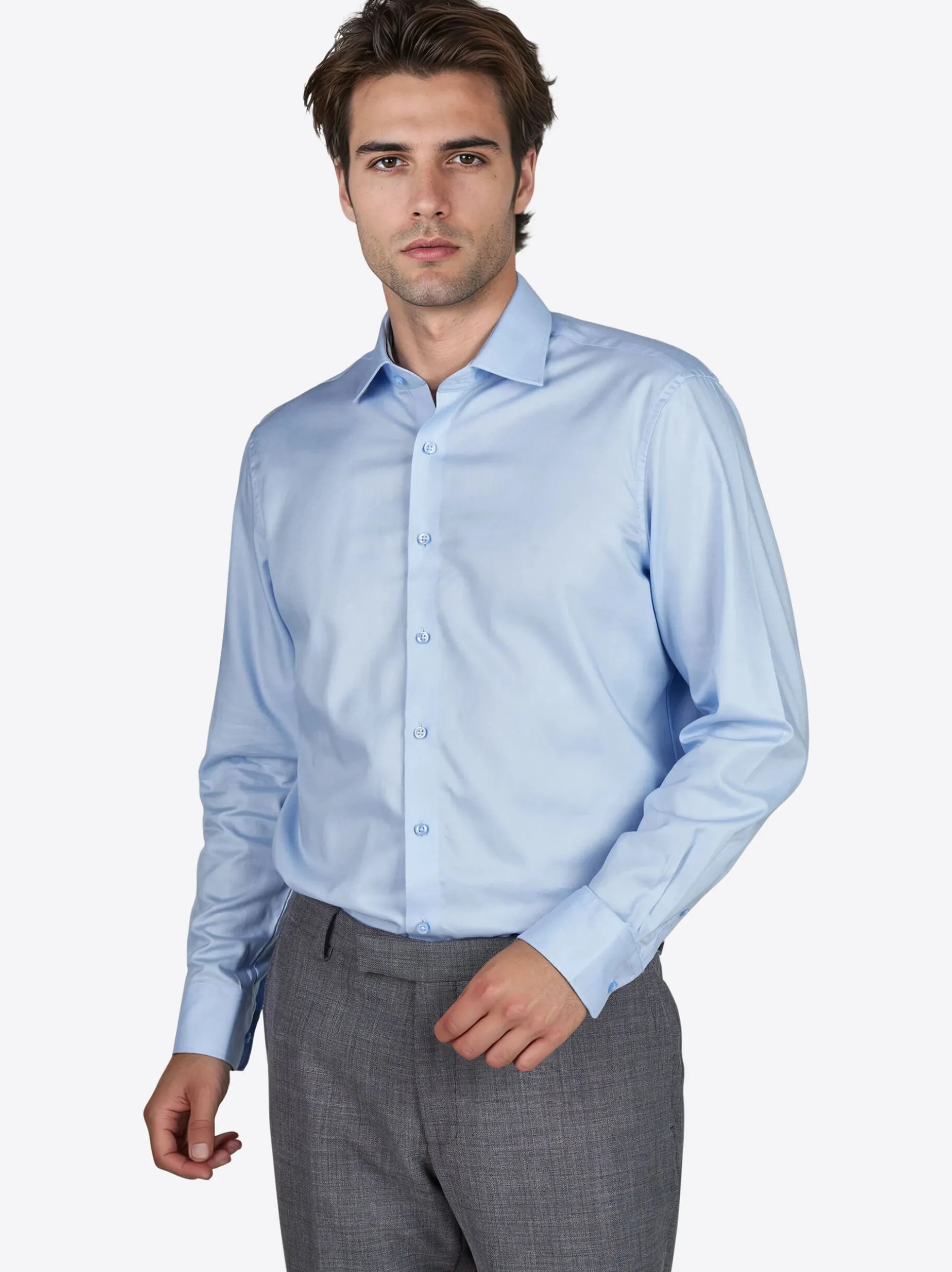 Pierre Cardin Herren Hemd in hellblau - Ärmel: langarm