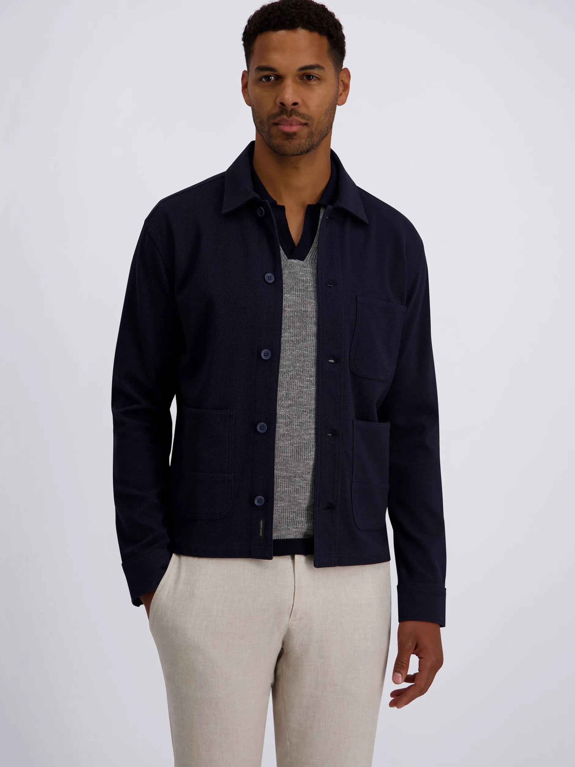 Pierre Cardin Herren Hemdjacke in marine