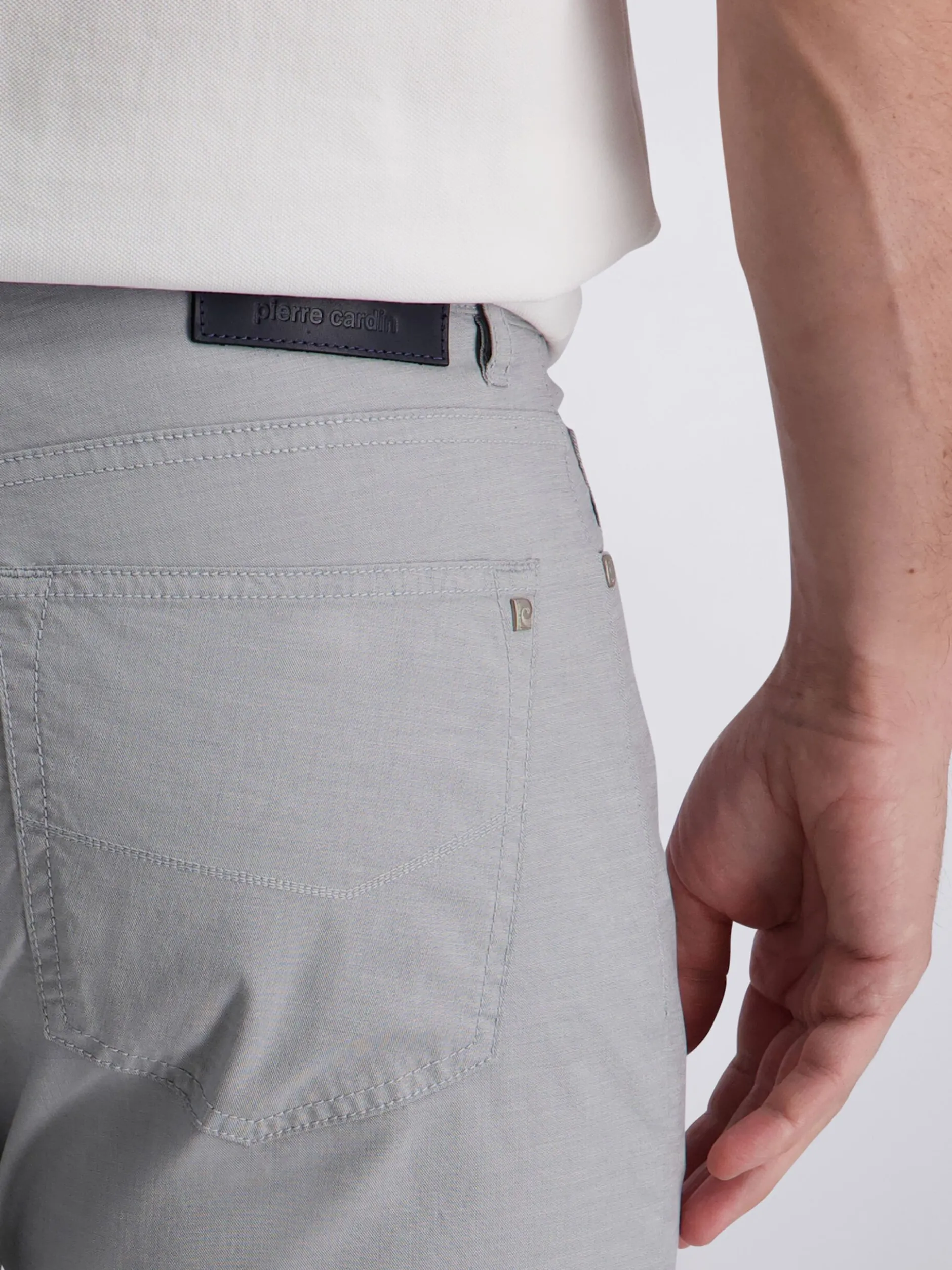 Pierre Cardin Herren Hose Laval in grau - Länge: lang