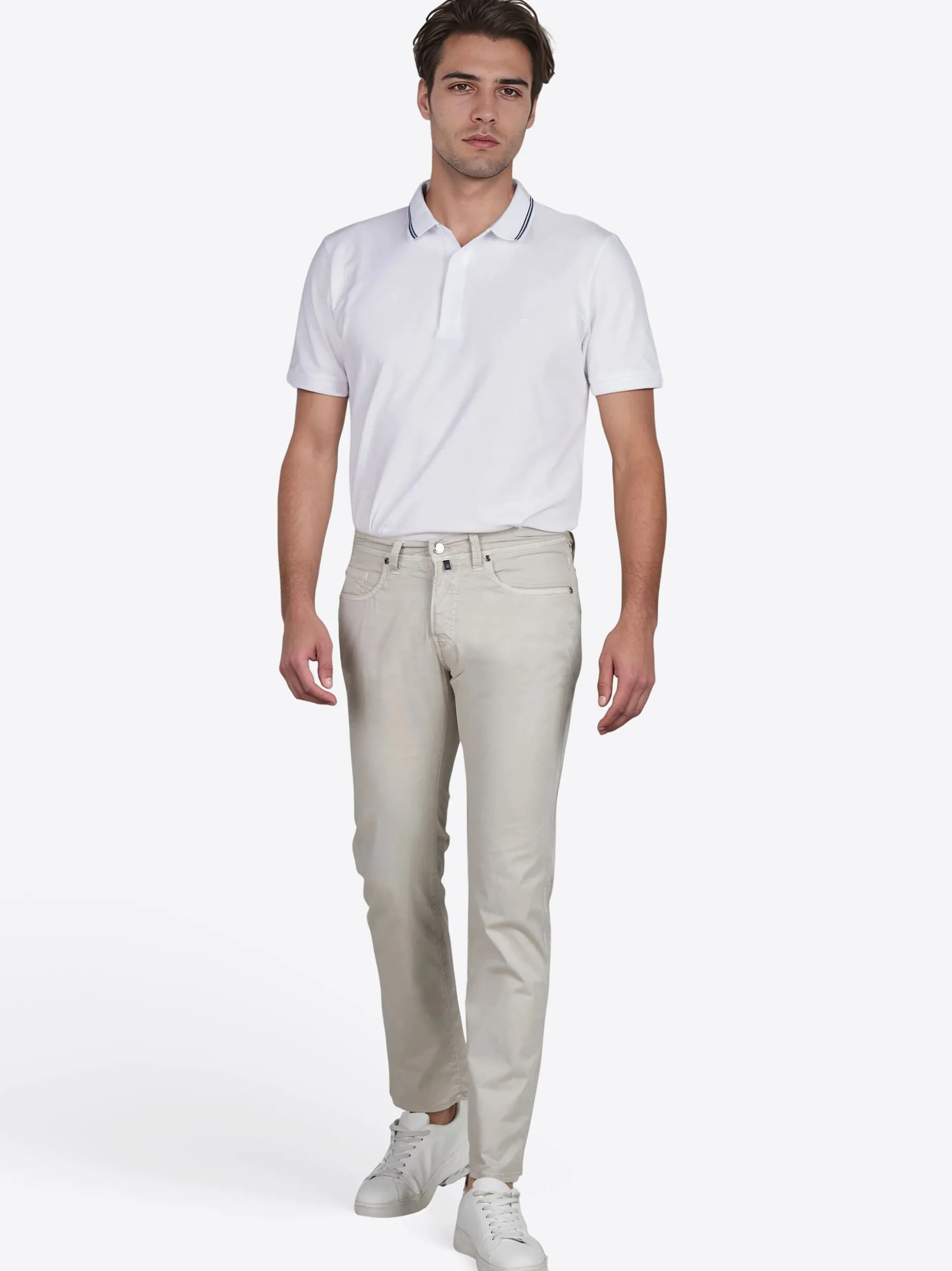 Pierre Cardin Herren Hose Lyon in beige - Länge: lang