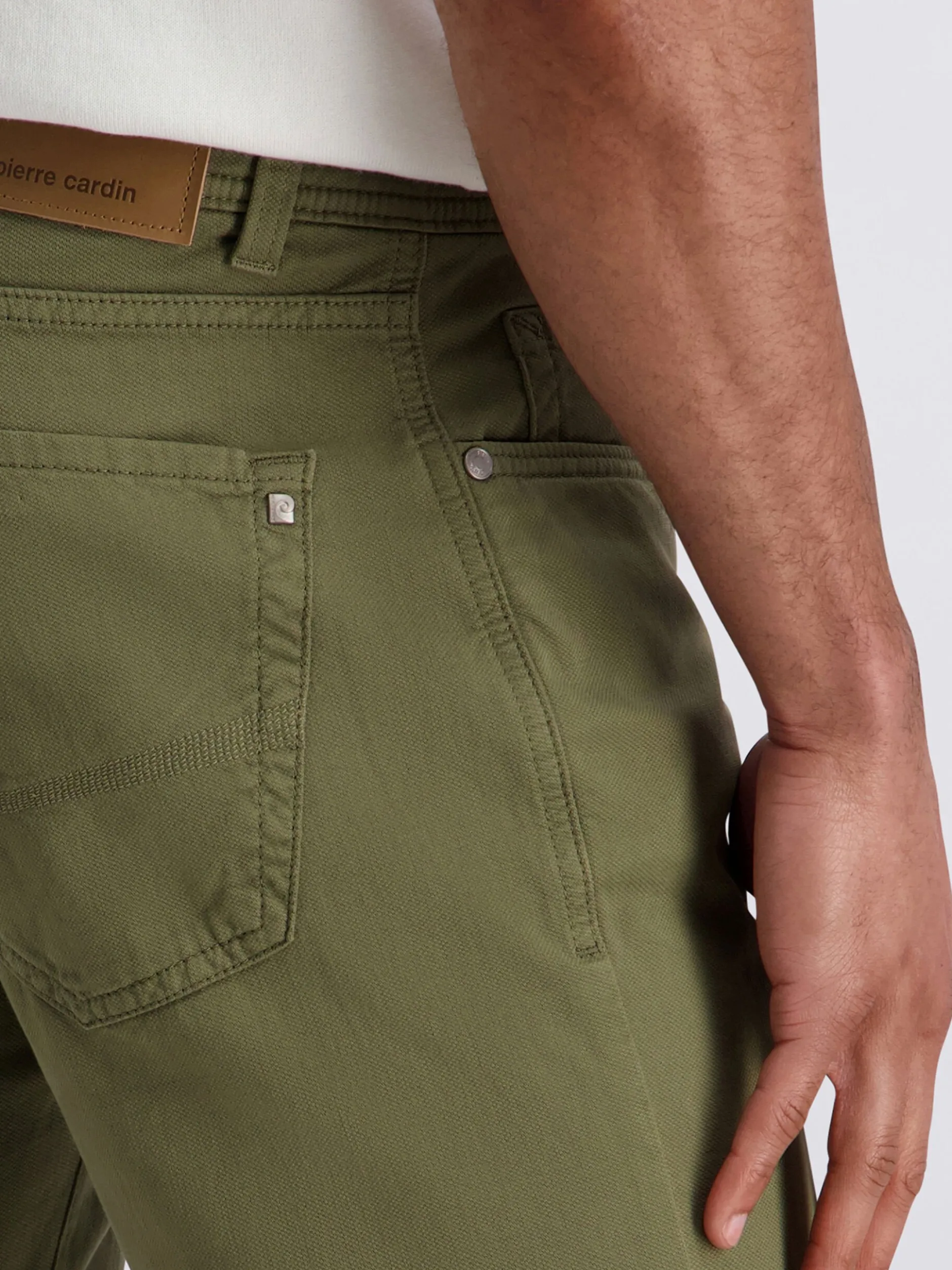 Pierre Cardin Herren Hose Lyon in khaki - Länge: lang