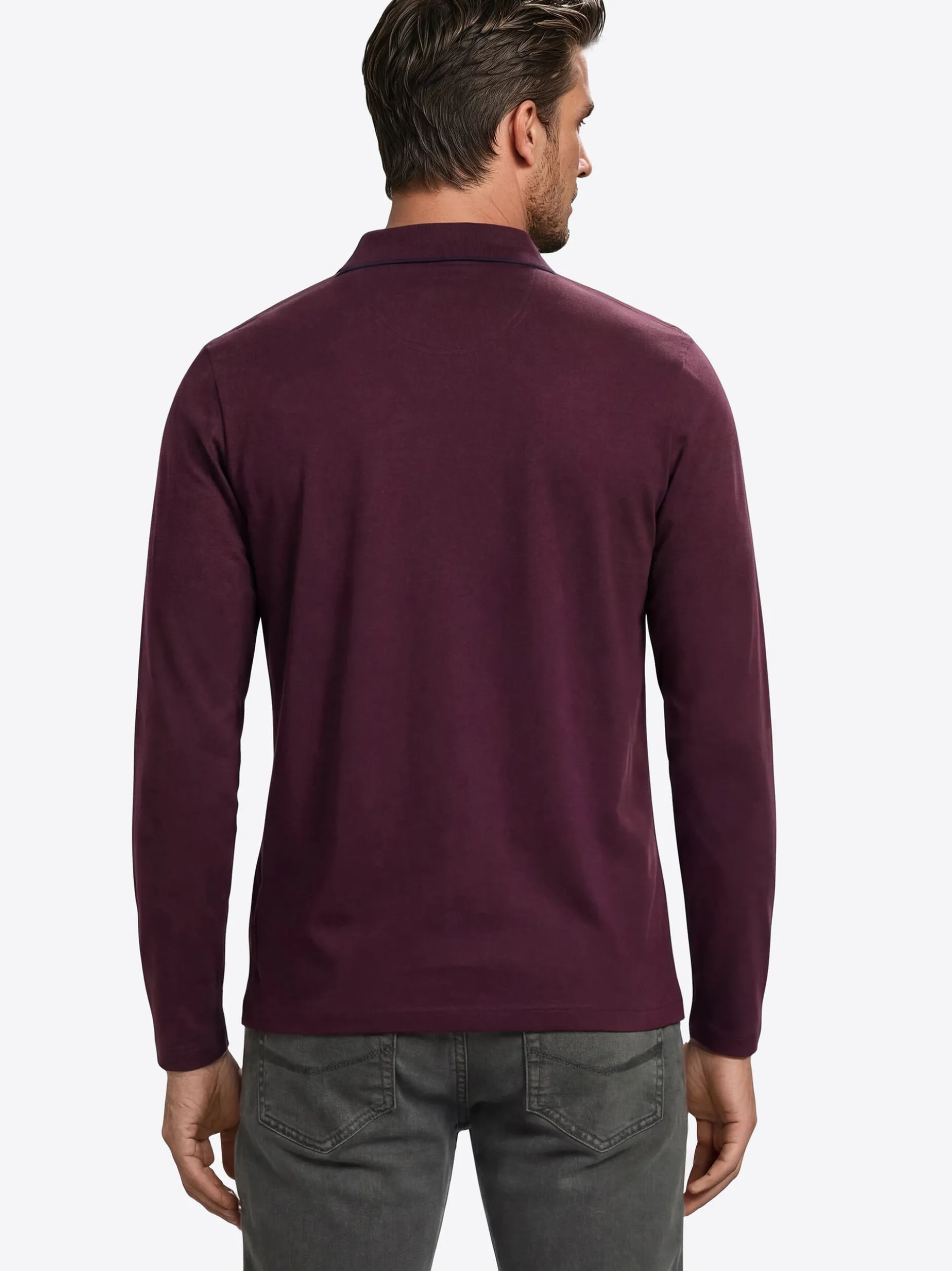 Pierre Cardin Herren Langarmshirt in rot