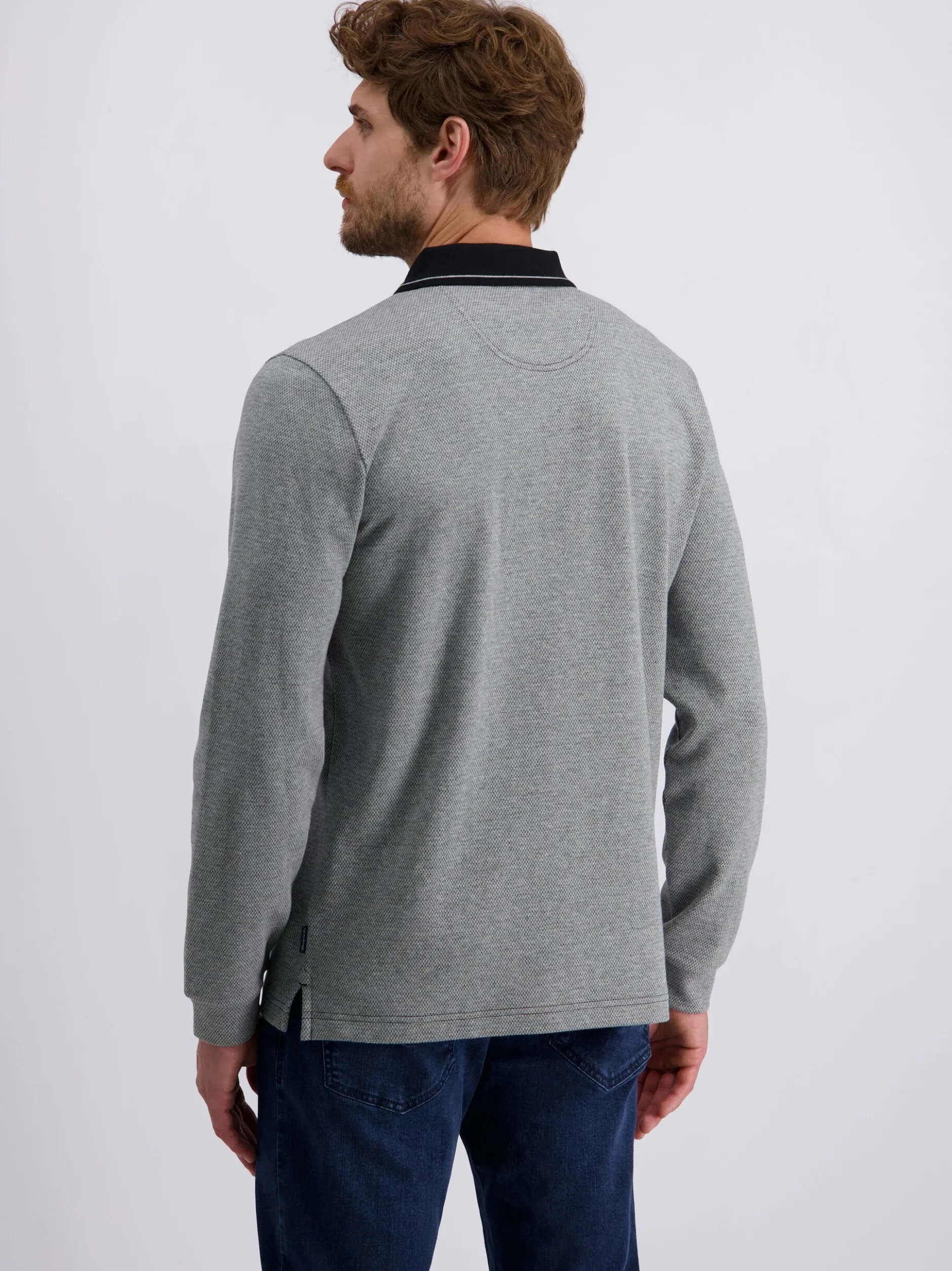 Pierre Cardin Herren Langarmshirt in schwarz