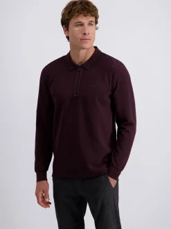 Pierre Cardin Herren Langarmshirt in bordeaux