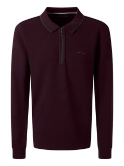 Pierre Cardin Herren Langarmshirt in bordeaux