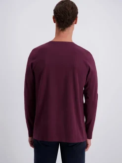 Pierre Cardin Herren Langarmshirt in bordeaux