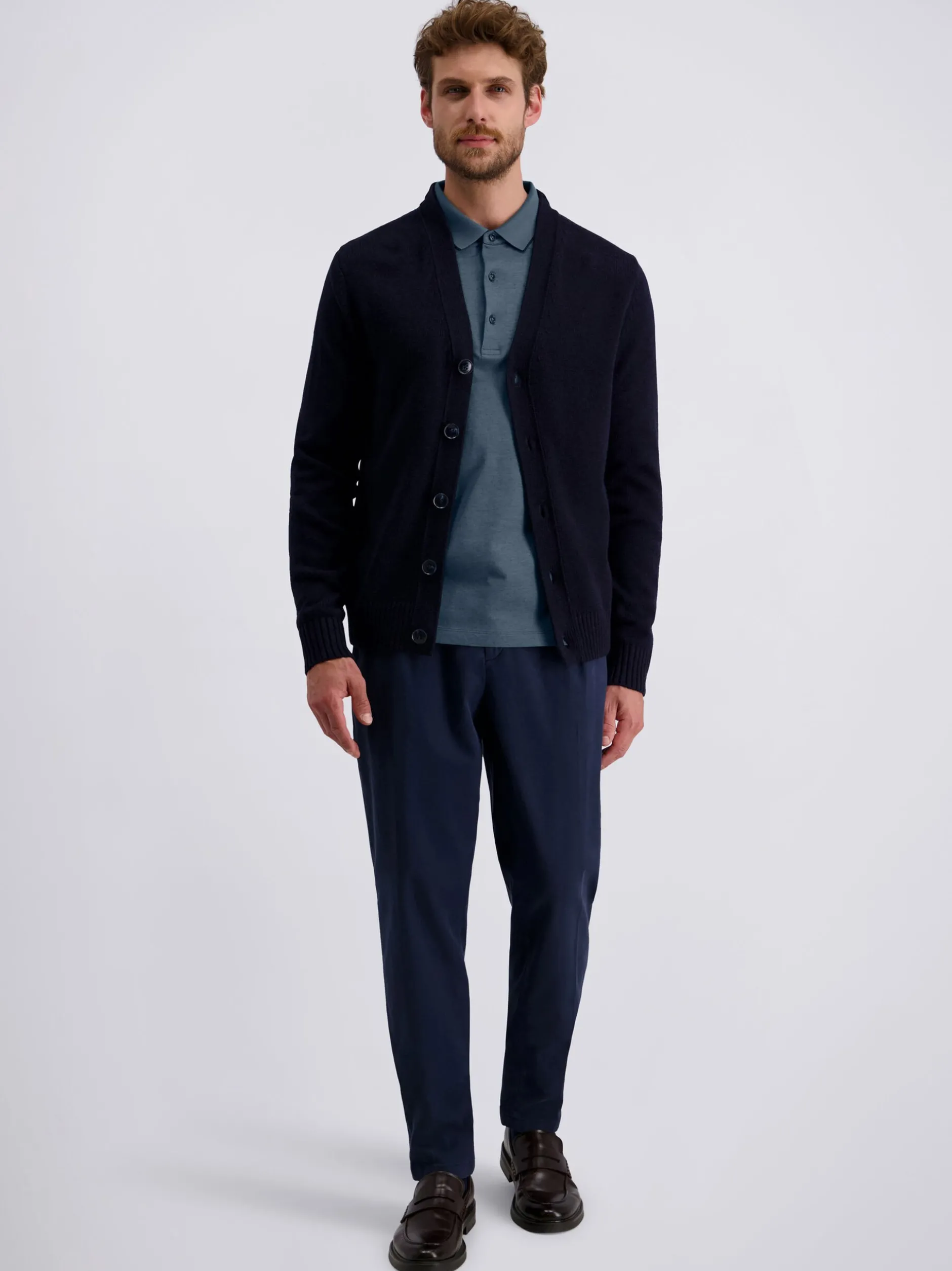 Pierre Cardin Herren Langarmshirt in blau