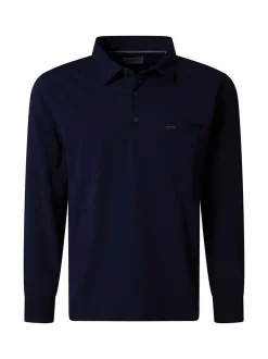 Pierre Cardin Herren Langarm-Poloshirts in blau