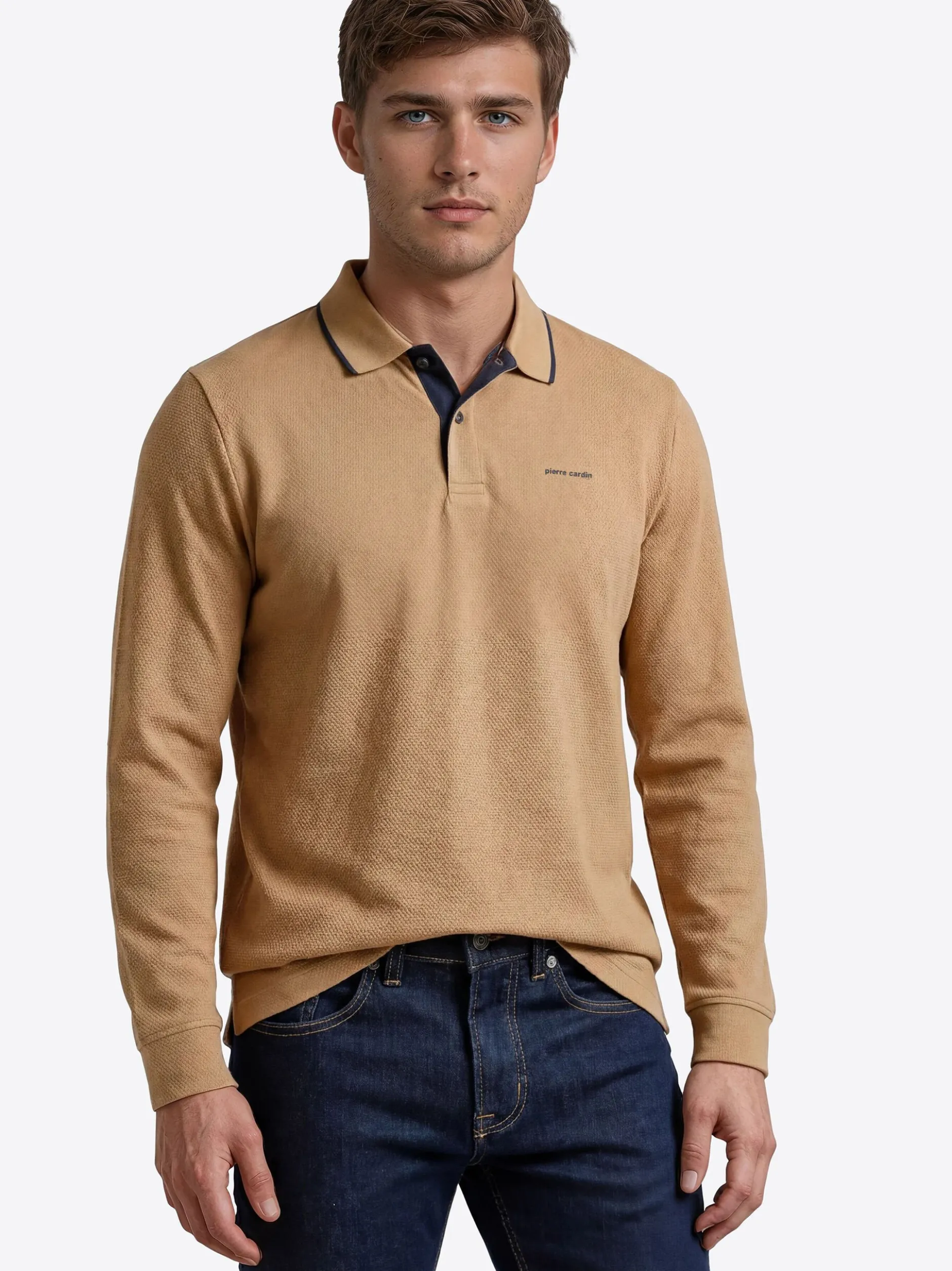 Pierre Cardin Herren Langarmshirt in camel