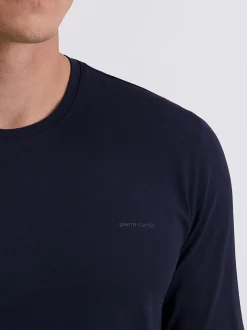 Pierre Cardin Herren Langarmshirt in blau