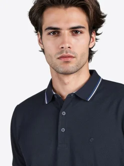 Pierre Cardin Herren Polo-Shirt in blau - Ärmel: kurzarm