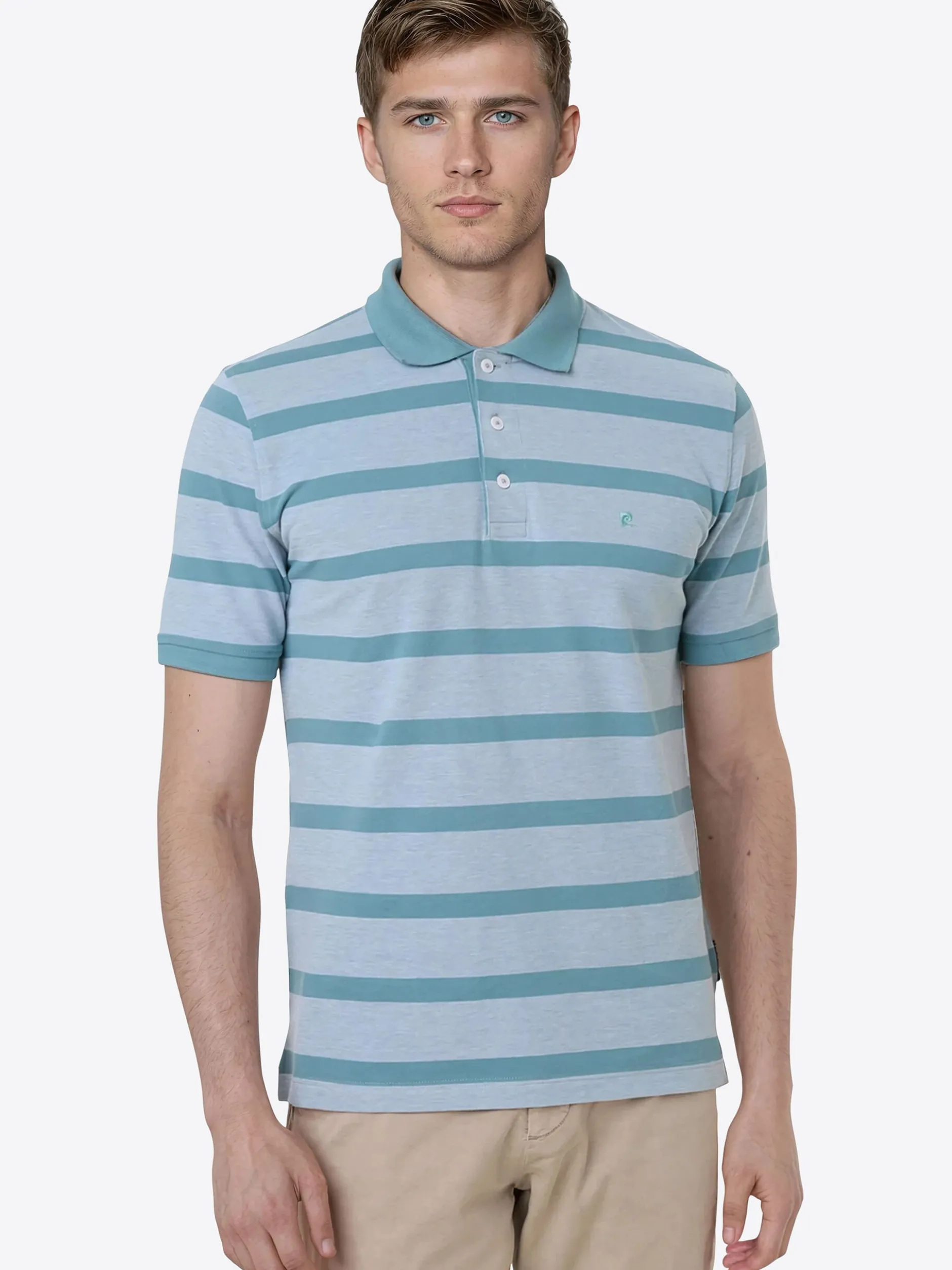 Pierre Cardin Herren Polo-Shirt in grau - Ärmel: kurzarm