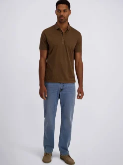 Pierre Cardin Herren Poloshirt in braun - Ärmel: kurzarm