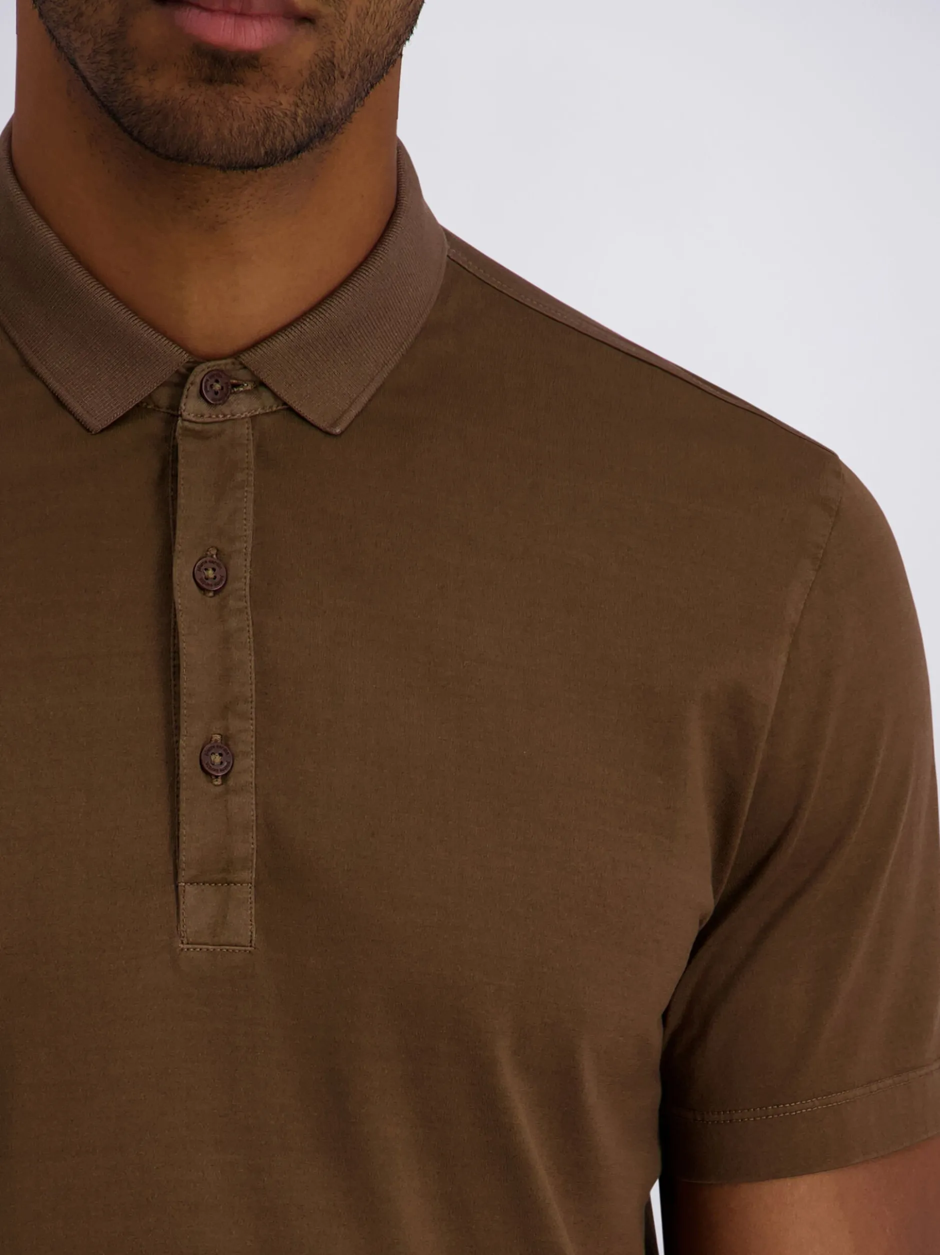 Pierre Cardin Herren Poloshirt in braun - Ärmel: kurzarm