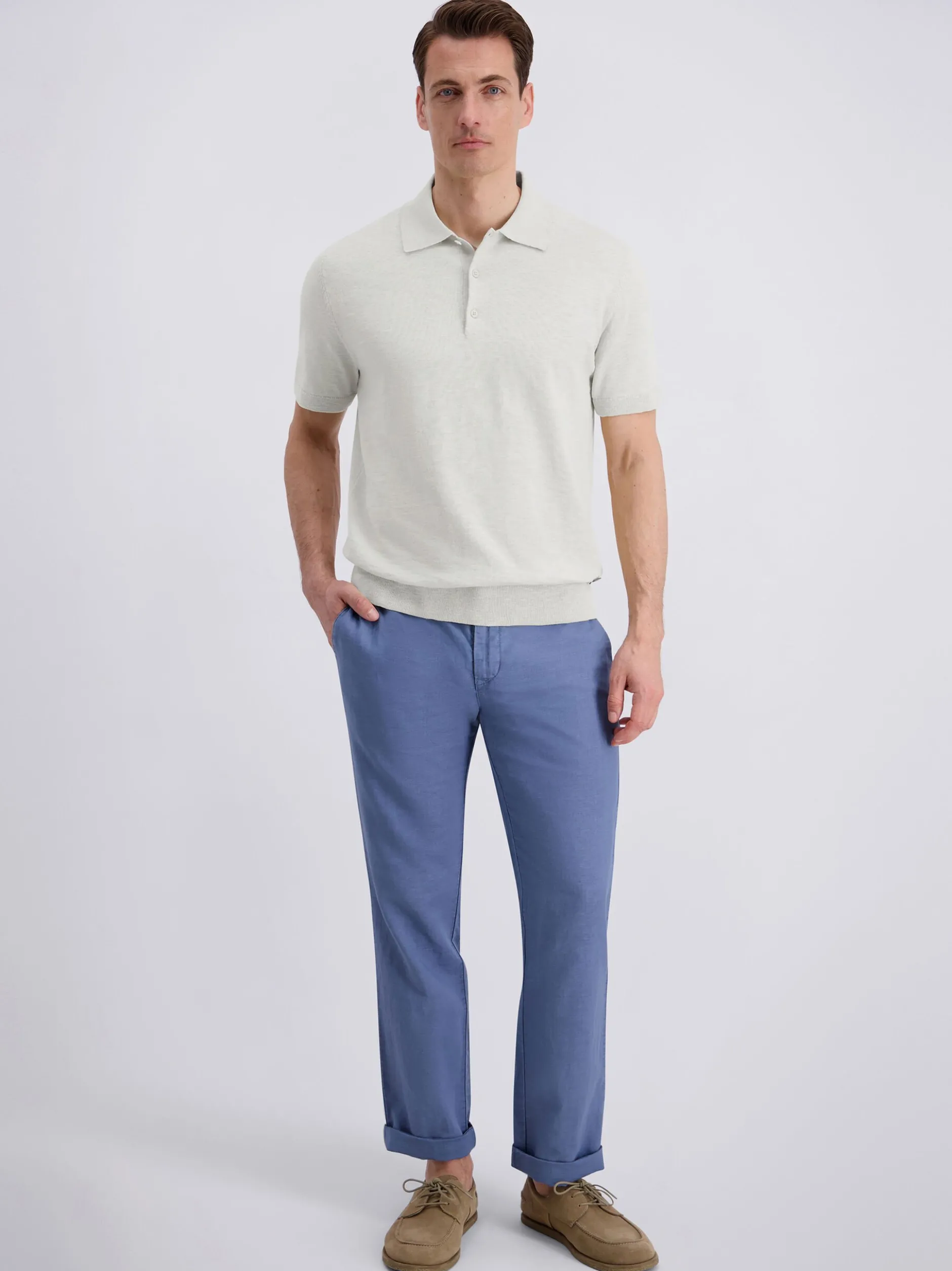 Pierre Cardin Herren Poloshirt in ecru - Ärmel: kurzarm