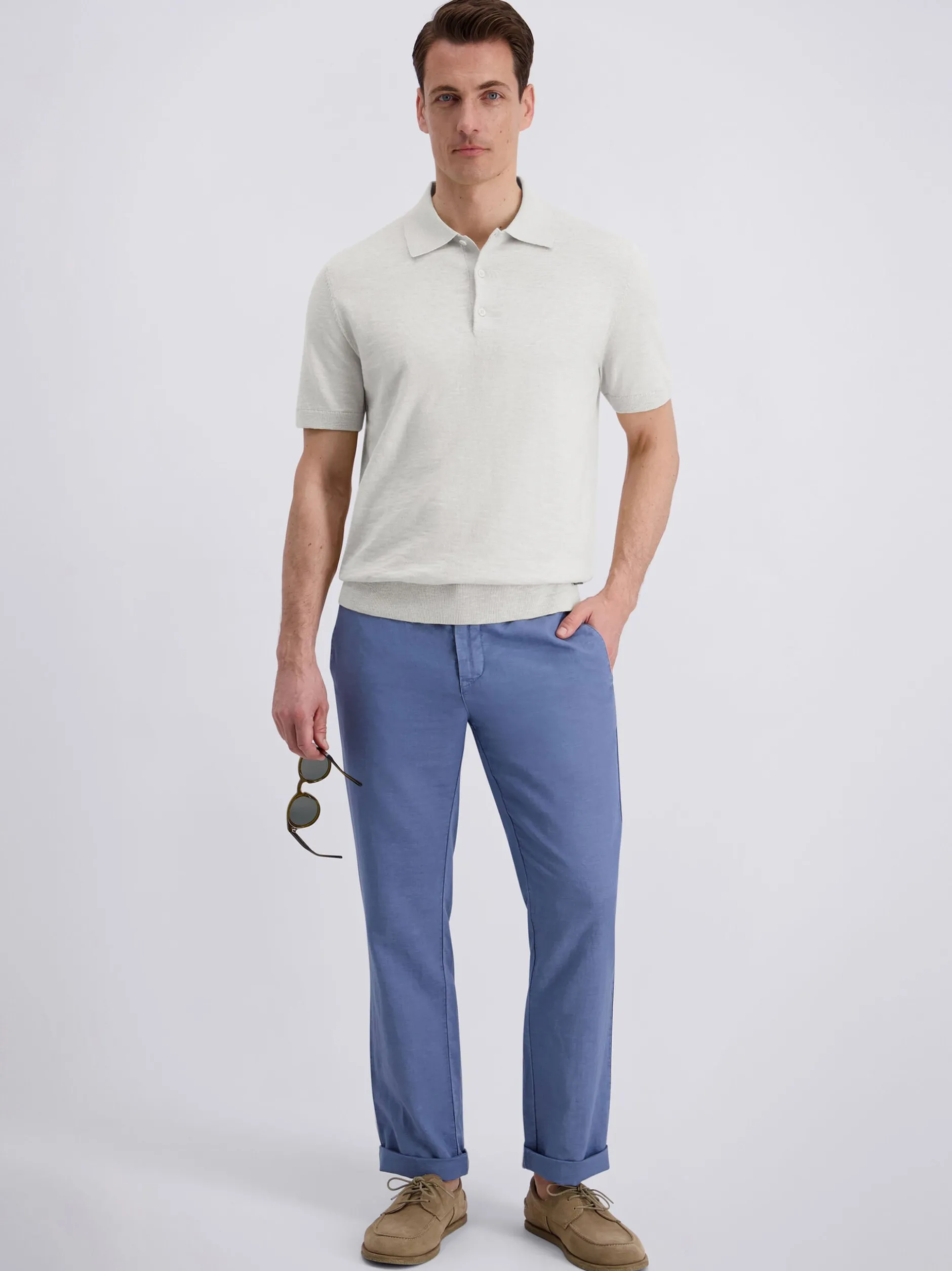Pierre Cardin Herren Poloshirt in ecru - Ärmel: kurzarm