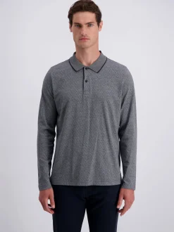 Pierre Cardin Herren Poloshirt in grau - Ärmel: langarm