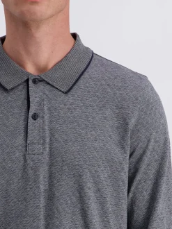 Pierre Cardin Herren Poloshirt in grau - Ärmel: langarm